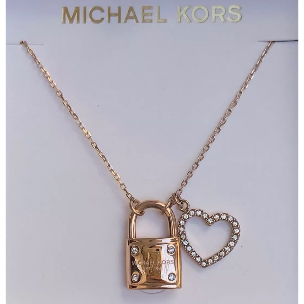 MK pad-lock heart necklace